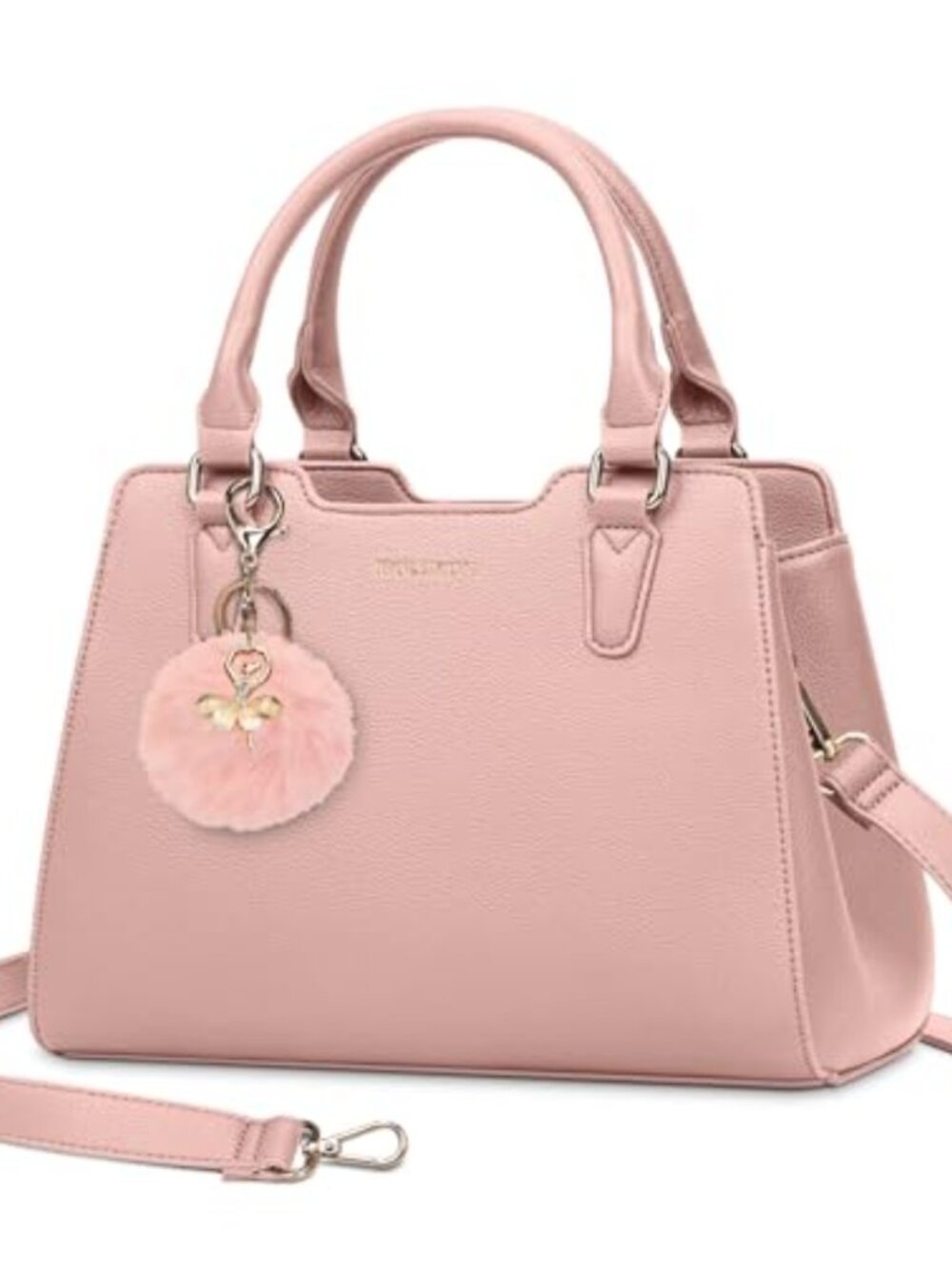 Lychee Pattern PU Leather Satchel Top-Handle Handbag Crossbody Tote Purse